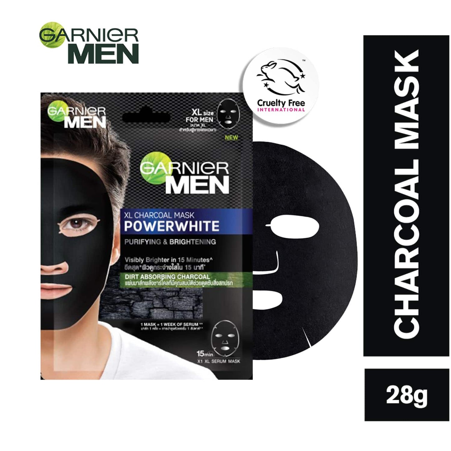 Garnier Men Power White XL Charcoal Mask (28g)