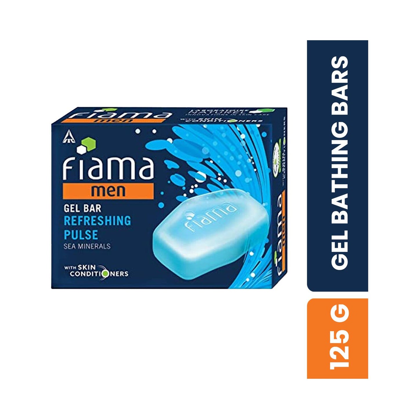 Fiama Men Refreshing Pulse Gel Bar With Skin Conditioners (125g)