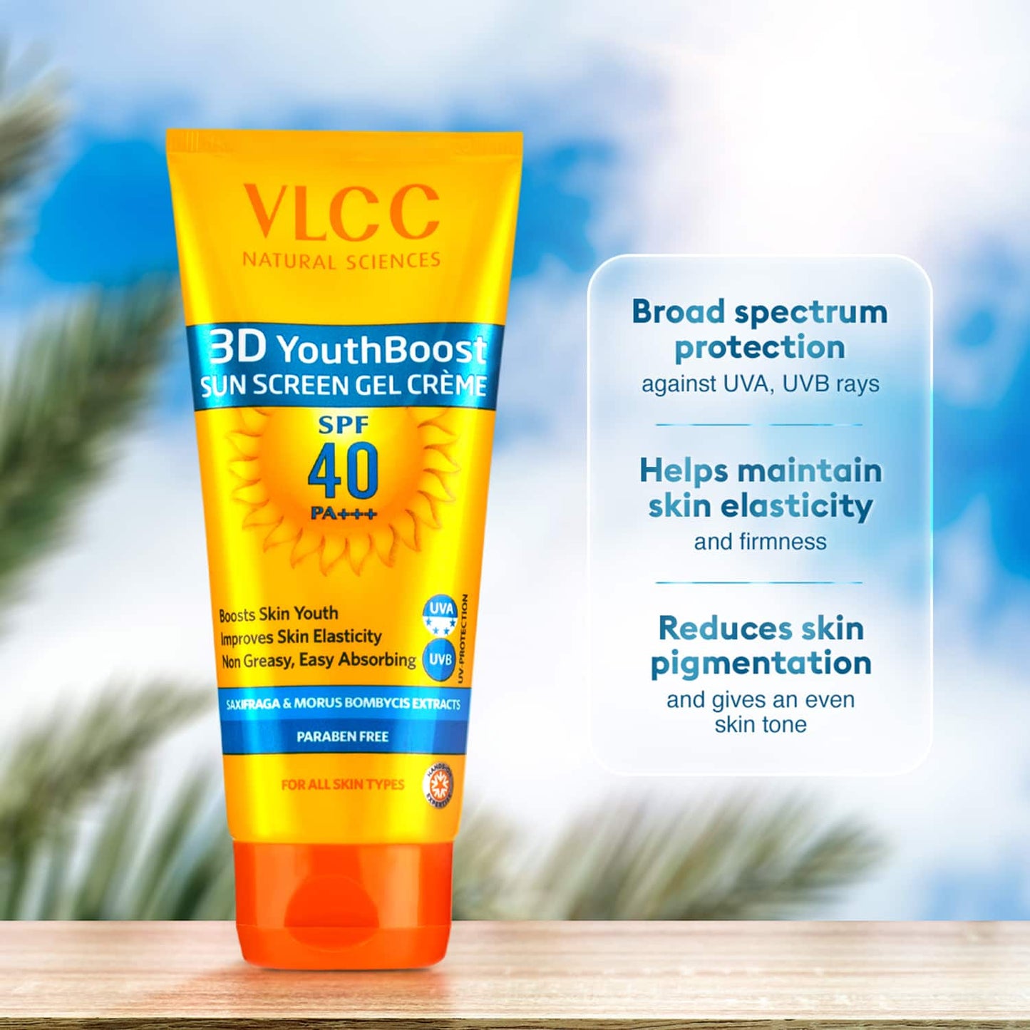 VLCC 3D Youth Boost SPF 40 Sunscreen Gel Crème (50g)