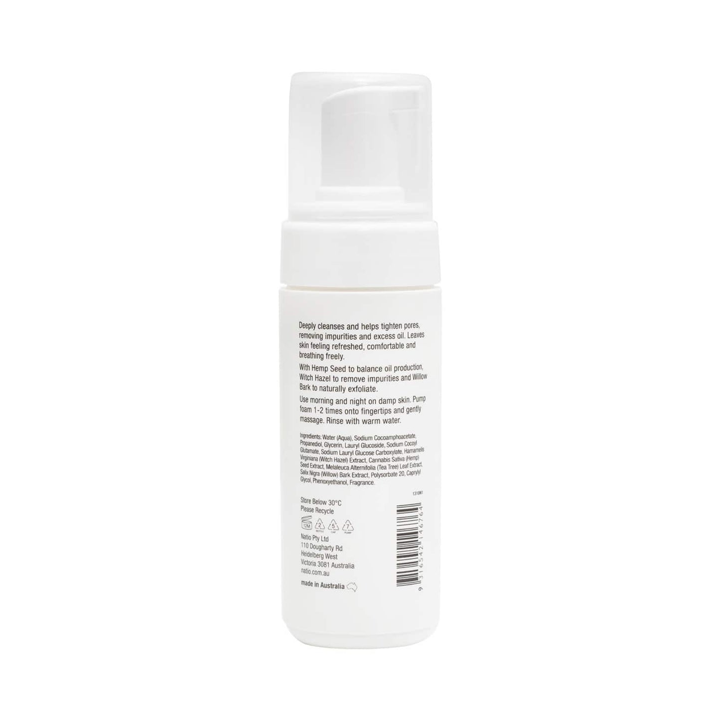 Natio Clear Oil Control Foam Cleanser (150ml)