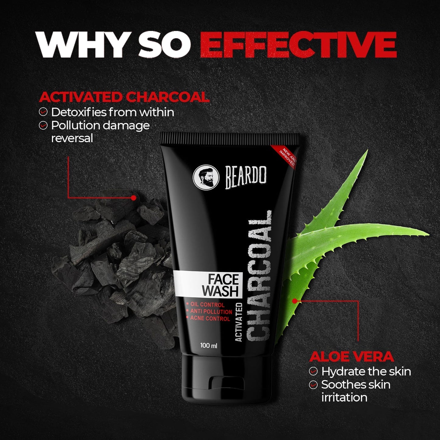 Beardo Activated Charcoal Face Wash (100ml)