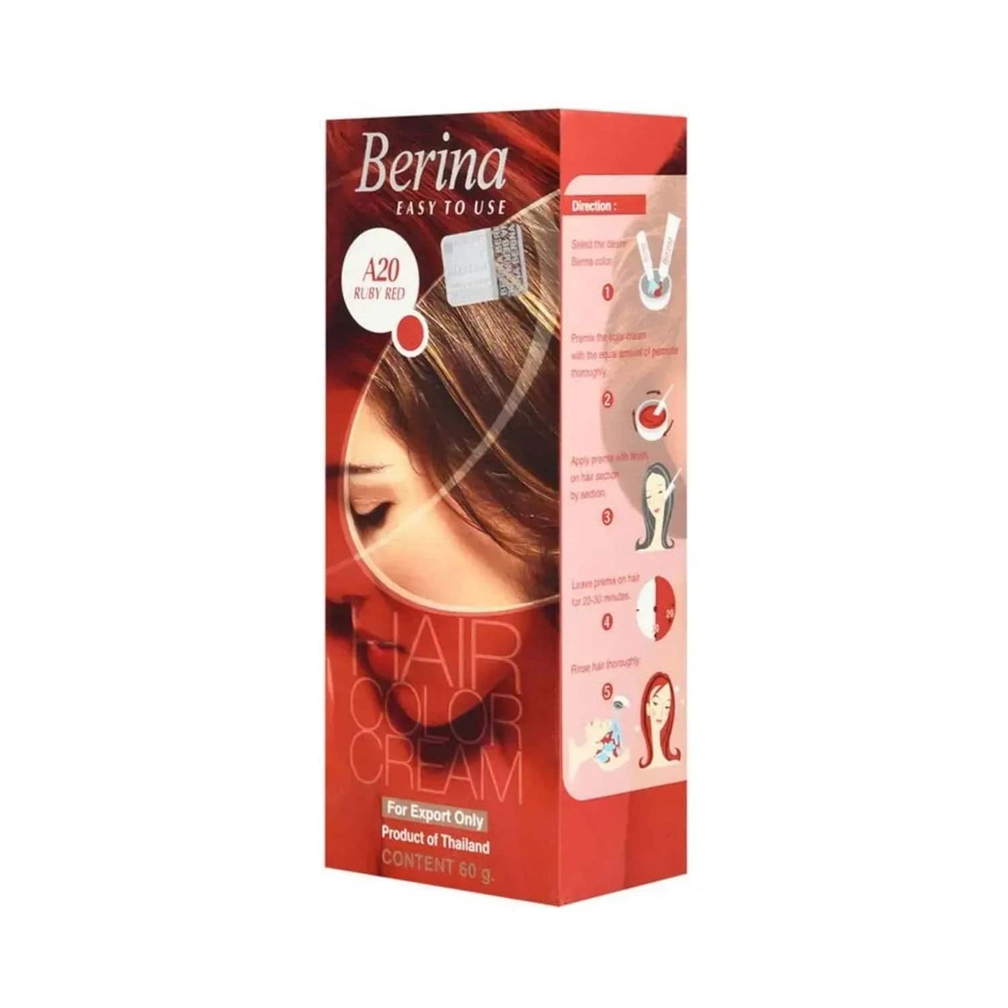 Berina Cream Hair Color - A20 Ruby Red (60g)