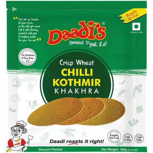 Golden Wheat Crisps Chilly Kothmir Khakhra (Dry Chapathi) - Whole Wheat Flour