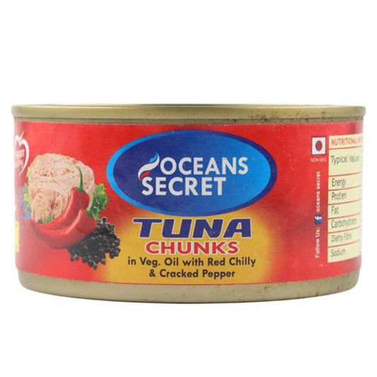 Tuna Chunks in - Vegetable Oil with Red Chilly & Cracked Pepper