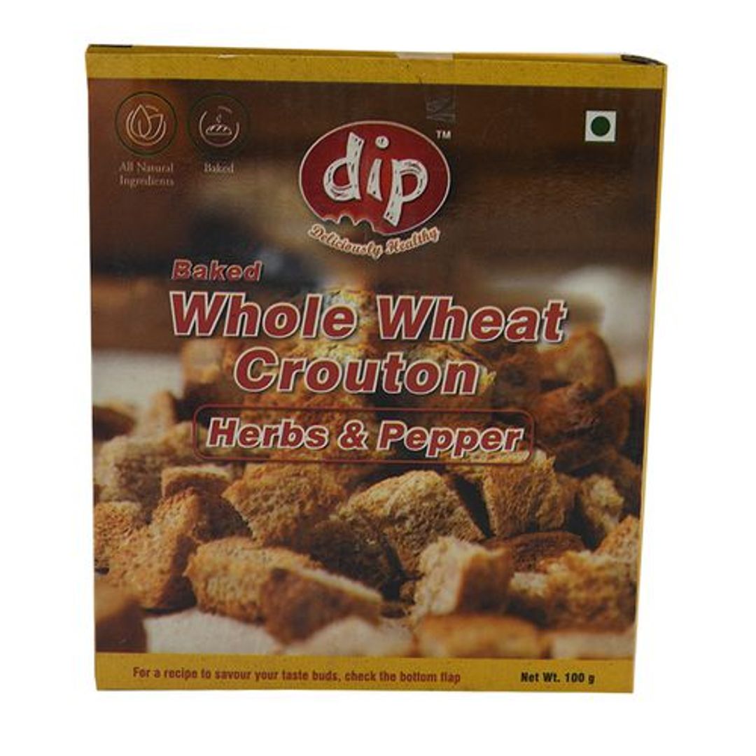 Baked Whole Wheat Crouton - Herbs & Pepper