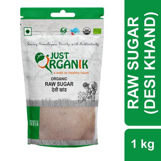 Just Organik Sugar Raw and Unrefined, 1 kg