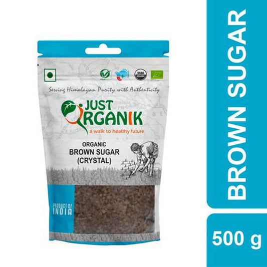 Just Organik Sugar Brown Raw and Unrefined, 500 g