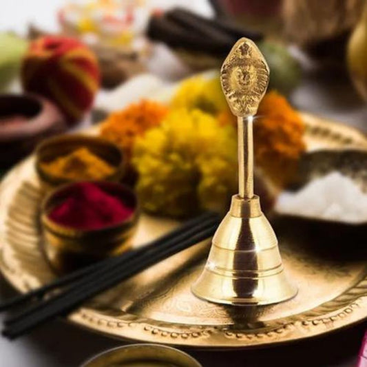 Naag Ghanti, Golden Bell For Home Mandir, Handheld Peetal Ghanti