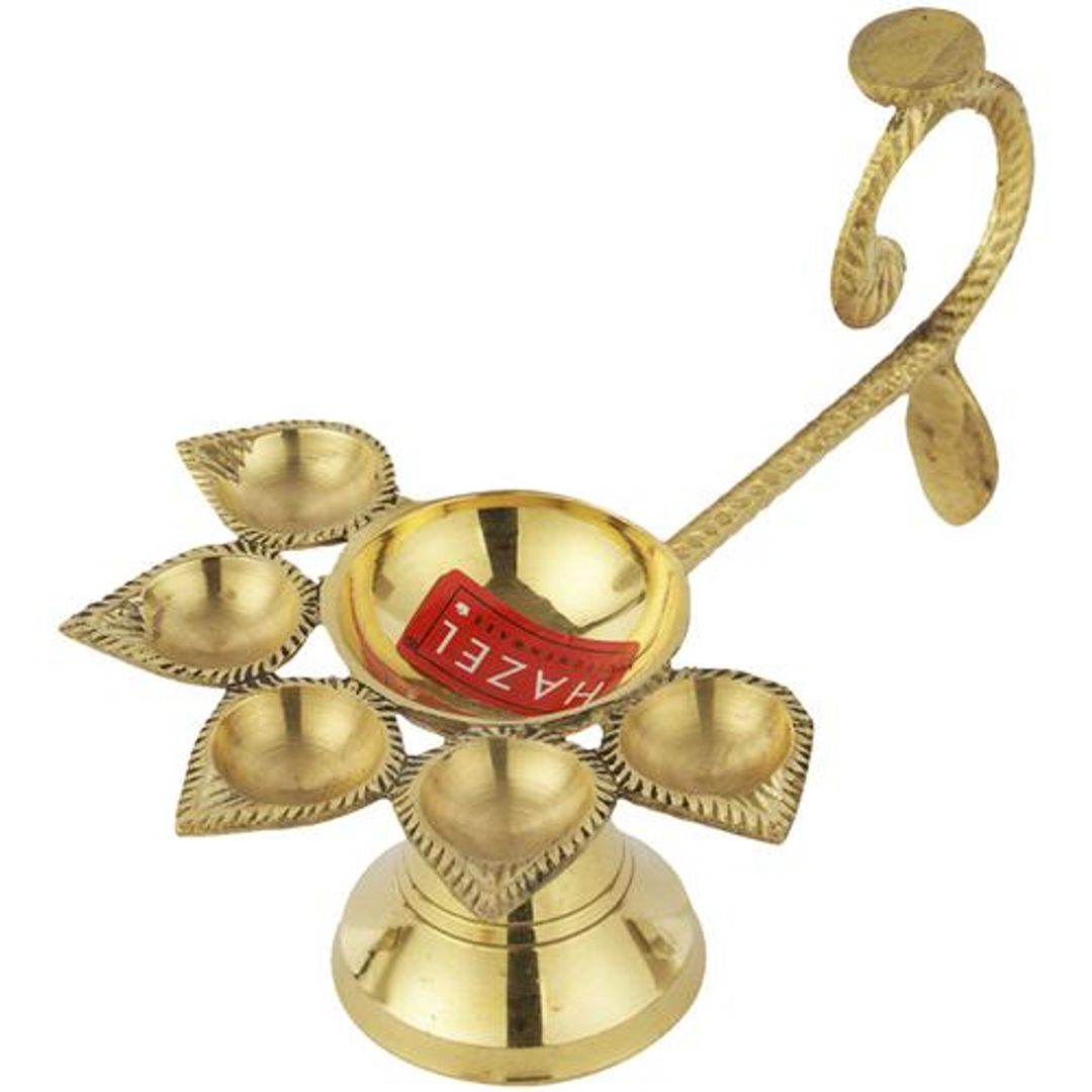 Brass Puja Arrti Panch Aarti S2 - Golden