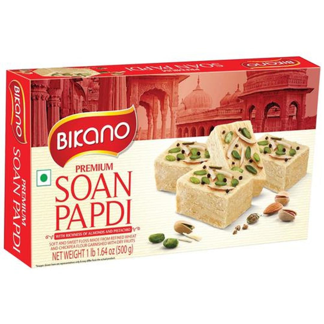 Soan Papdi - Made With Milk, Premium, Rich In Almonds & Pistachio, Sweet