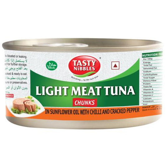 Tuna Chunks - Light Meat, in Sunflower Oil, with Chilli & Cracked Pepper