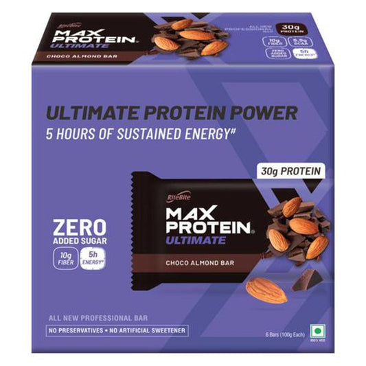 Bar Ultimate Choco Almond 30gm Protein Bar - Sugar Free Healthy Protein Snacks