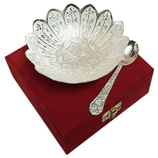 Bowl - With Spoon, Silver Coated, German