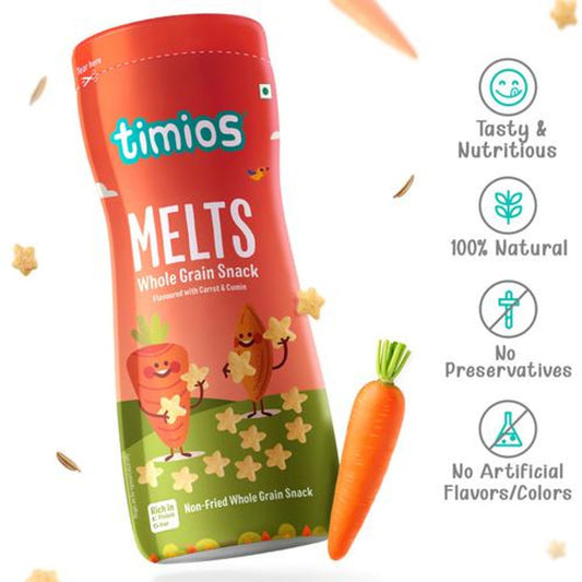 Melts Non-Fried Whole Grain Snack - Carrot & Cumin, From 9 Months