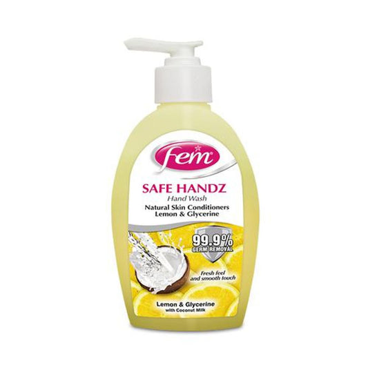 Safe Handz Hand Wash - Lemon & Glycerine with Coconut Milk, 99.9% Germ Removal