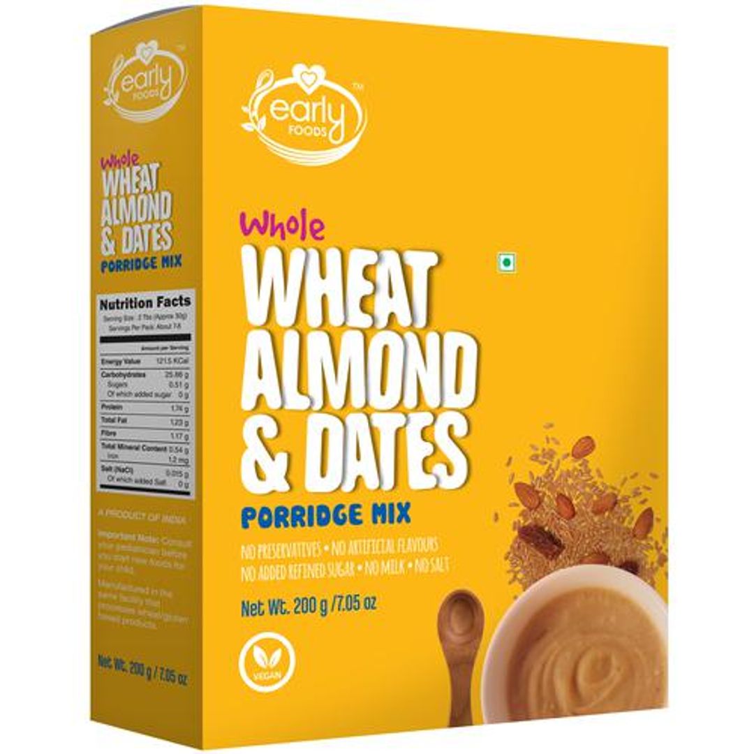 Organic Instant Whole Wheat, Almond & Dates Porridge Mix - Vegan