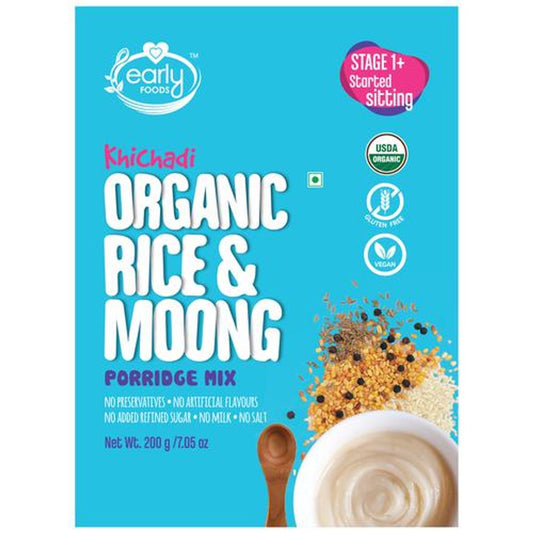 Organic Instant Rice & Moong Khichadi/Porridge Mix - Vegan, Gluten Free