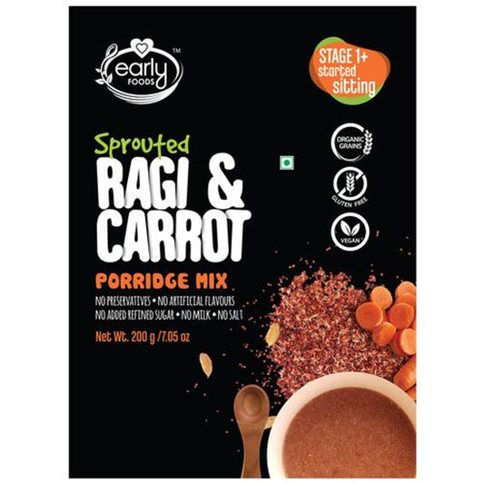 Sprouted Ragi & Carrot Porridge Mix - Organic, No Preservatives & Artificial Flavours