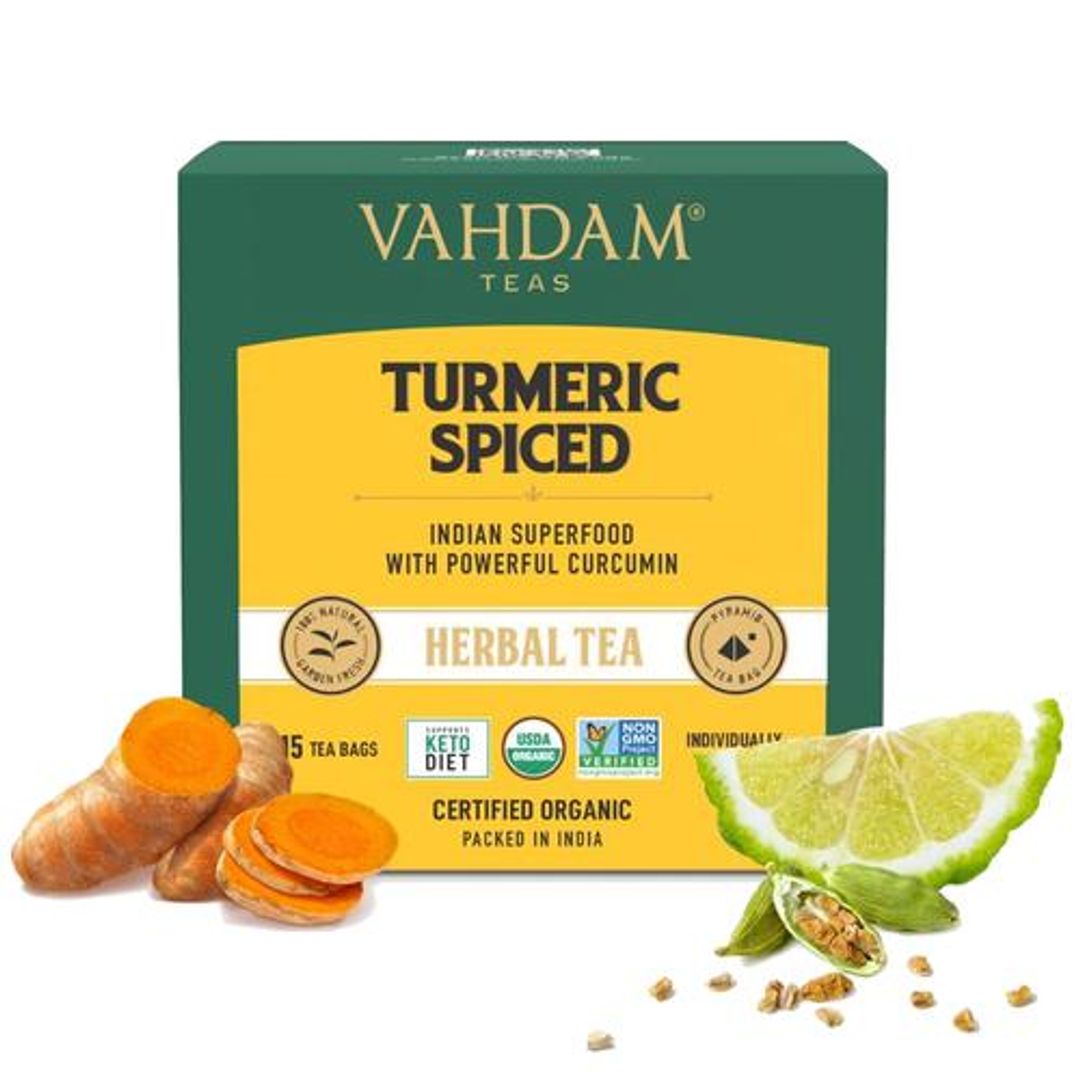 Organic Turmeric Spiced Herbal Tea Bags - Detox Tea