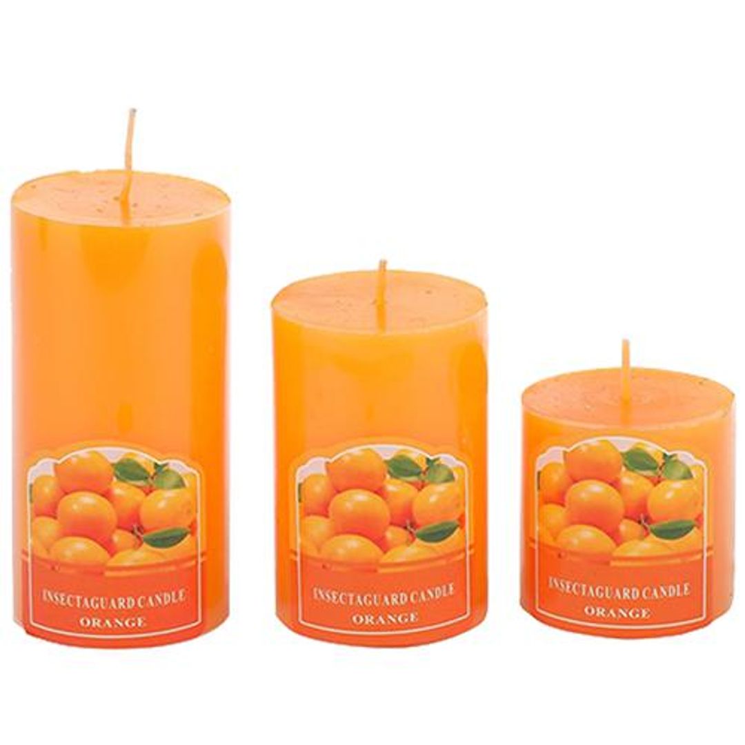 Decorative Wax Scented Candles - Orange, BB-1258-5