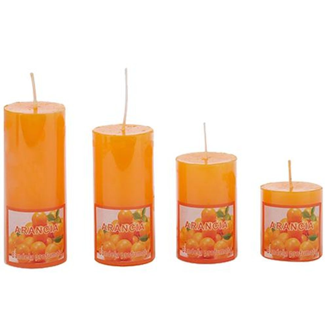 Decorative Wax Candles Scented - Orange, BB-1257-4, Arancia