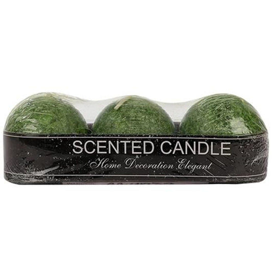 Decorative Wax Scented Candles - Green, BB-1255-3