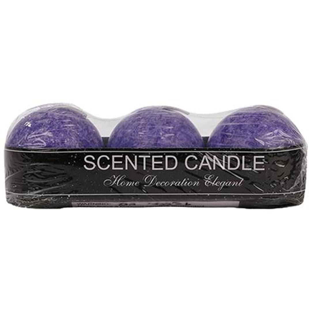 Decorative Wax Round Candles - Lavender, BB-1255-6