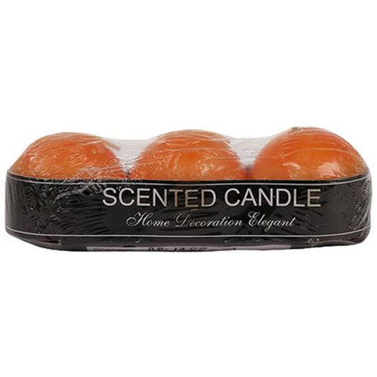 Decorative Wax Round Candles - Orange, BB-1255-7