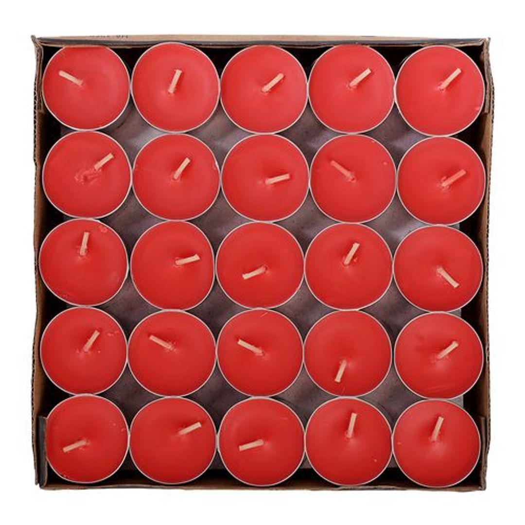 Decorative T Light Candle Wax 4 To 5 Hrs Burning, Red BB1254RED