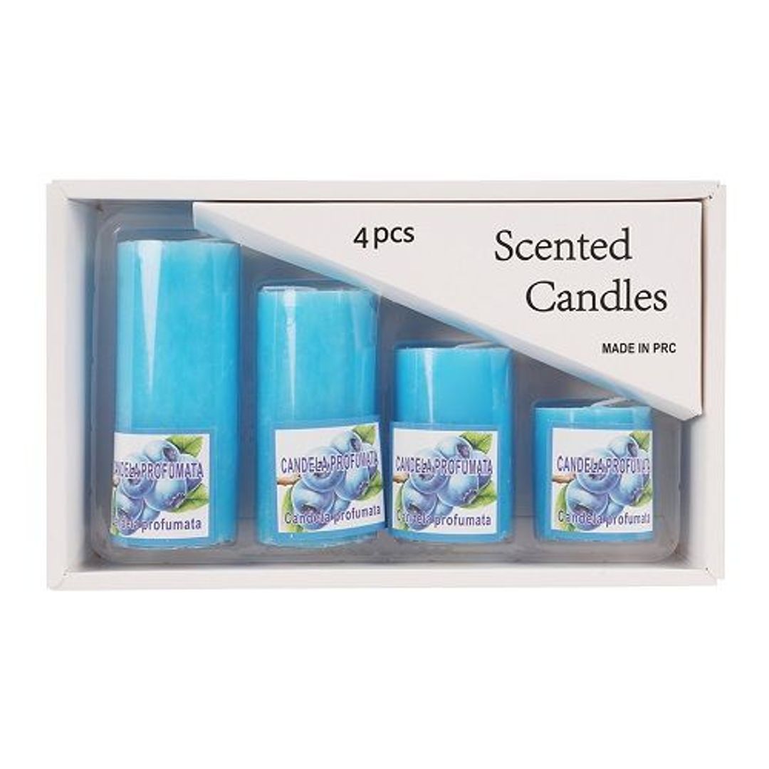 Decorative Wax Scented Candles - Blue-BB-1257-2