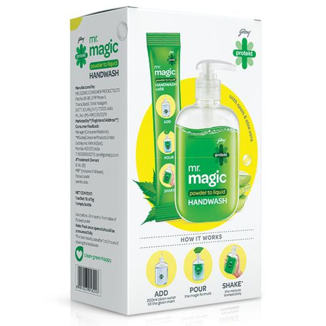 Mr.Magic Powder to Liquid Handwash - Neem & Aloe Vera, Protection Against Germs