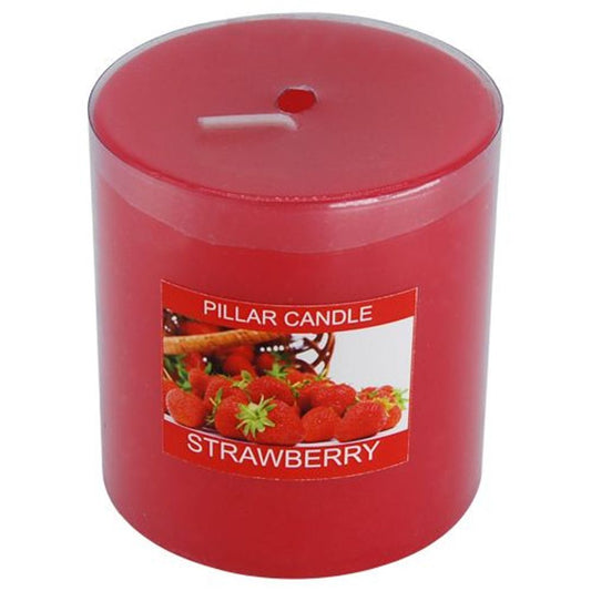 Scented Pillar Candle - Strawberry