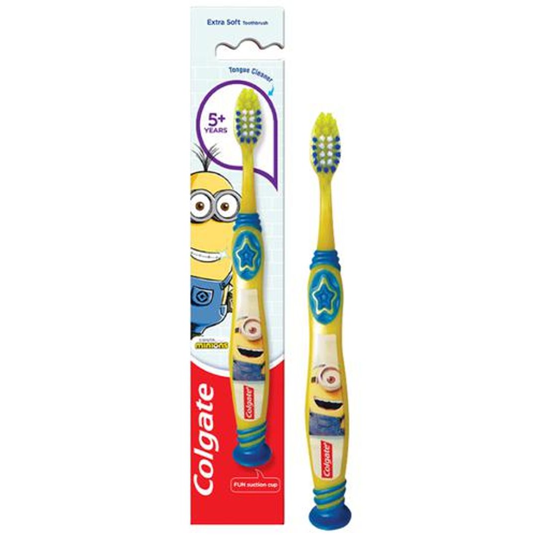 Kids 5+ years Minion Toothbrush - Extra Soft With Tongue Cleaner