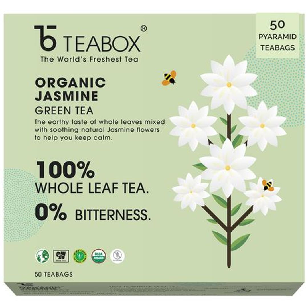 Jasmine Green Tea  - Calmness Inducing, 0% Bitterness, Antioxidants Rich