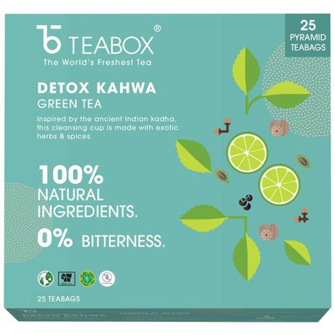 Detox Kahwa Green Tea - Natural Body Cleanse & Cold Relief, Antioxidants Rich