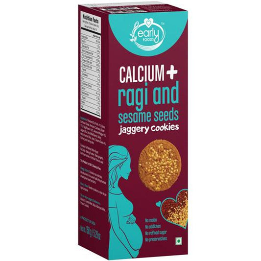 Organic Ragi & Sesame Seeds Jaggery Cookies - Calcium +