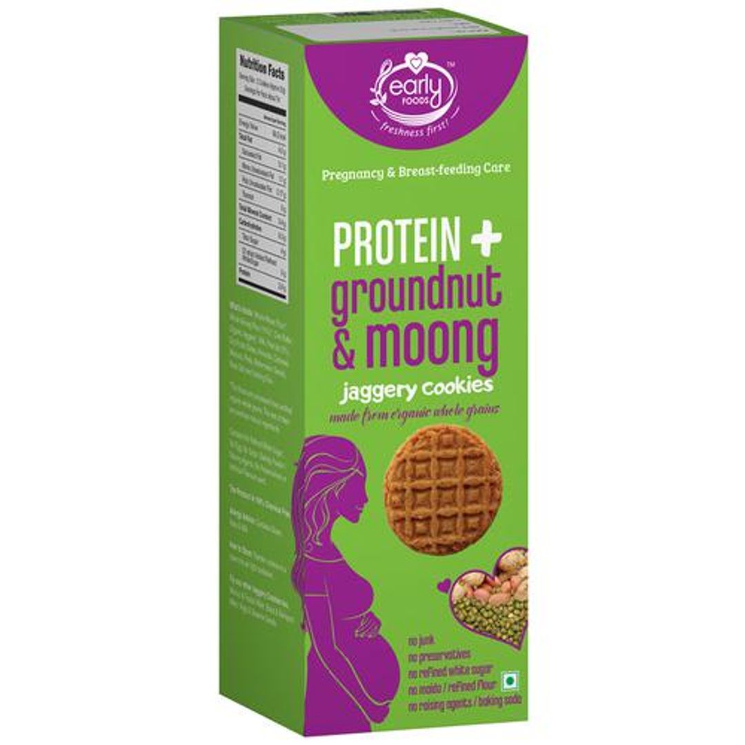 Organic Moong & Peanut Cookies - Pregnancy & Breast Feeding Snacks