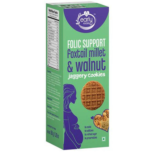 Organic Foxtail Millet & Walnut Jaggery Cookies - Folic Support