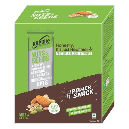 Multigrain Energy Bar - Nuts & Seeds, Healthy Snack, High In Protein & Fibre, Cashews, Almond, Pumpkin Seeds, Flaxseeds, Sugar Free