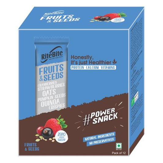 Multigrain Energy Bar - Fruit & Seeds, Healthy Snack, High In Protein & Fibre, Cranberries, Strawberries, Oats & Pumpkin Seeds, Sugar Free