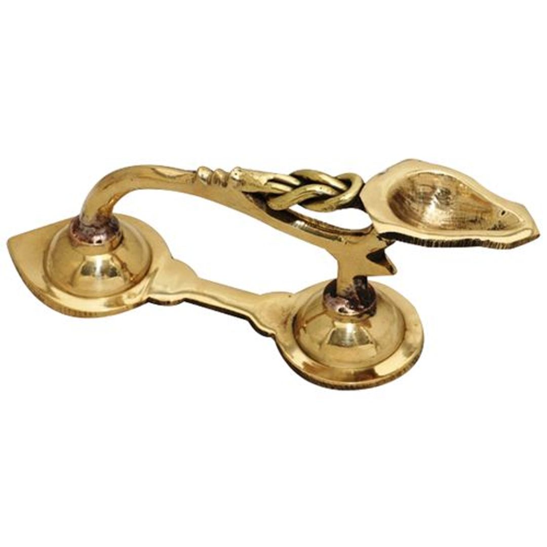 Brass One Mukh Spoon Aarti -15 cm