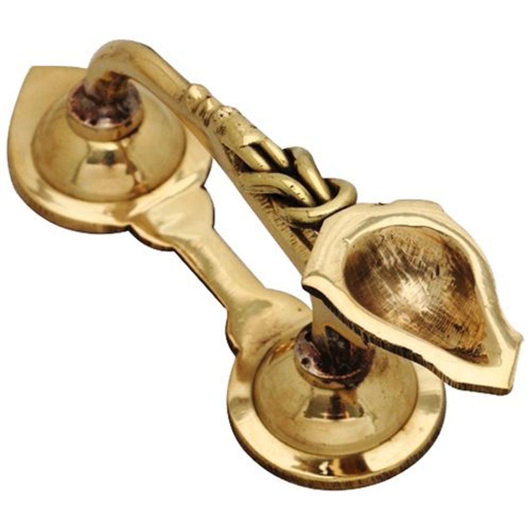 Brass One Mukh Spoon Aarti - 13 cm