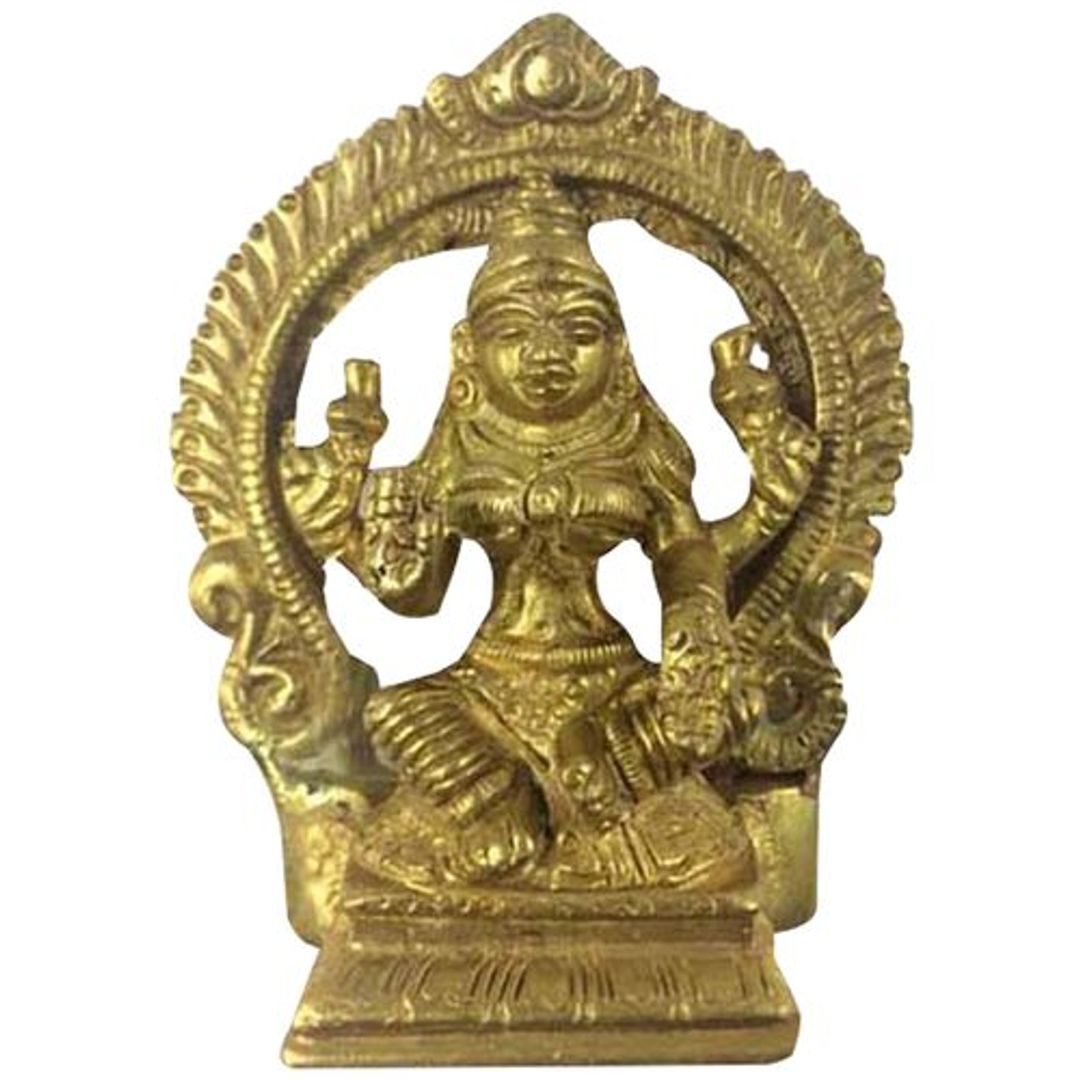 Brass Lakshmi Idol With Arch - 9 cm