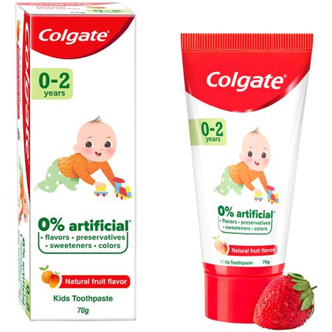 Kids Toothpaste - 0-2 years, Natural Fruit Flavour, Fluoride Free, 0% Artificial