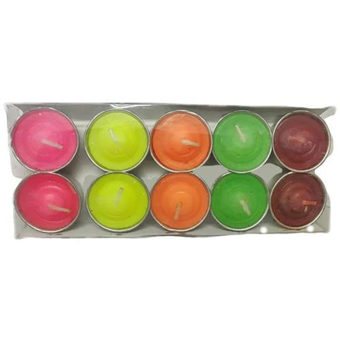 Scented Tea Light Candles - Assorted Colour, High Quality Wax