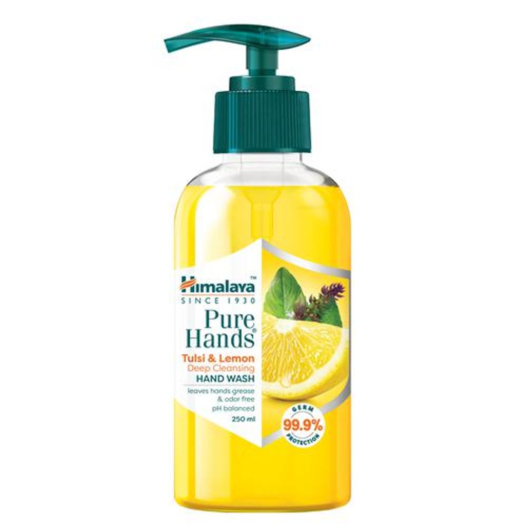 Pure Hands Deep Cleansing Hand Wash - Tulsi & Lemon, 99.9% Germ Protection, pH Balanced