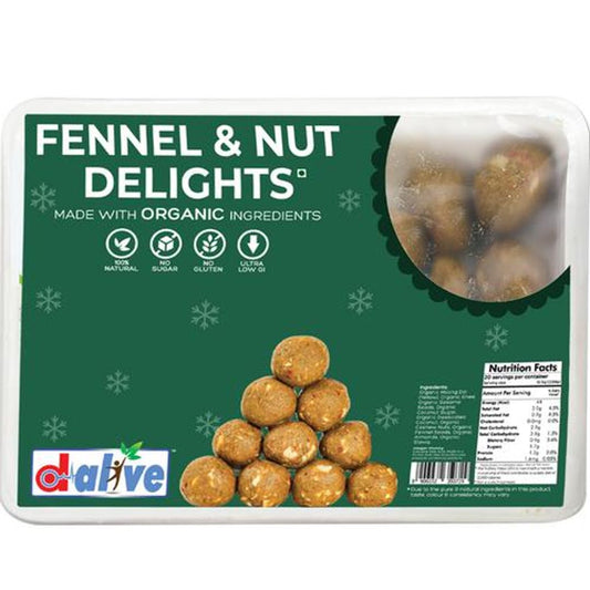 Organic Fennel & Nut Delight Laddoo - Low Carb, Ultra-Low Gi, Non-Gmo