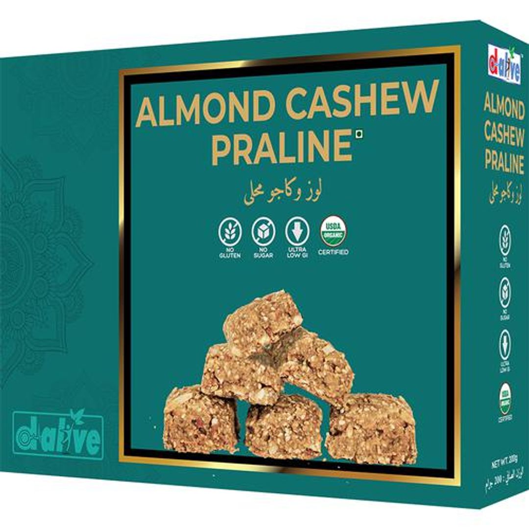 Organic Almond Cashew Praline - Sugar-Free, Gluten-Free,