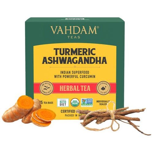 Organic Turmeric Ashwagandha Herbal Tea Bags - Immunity Booster