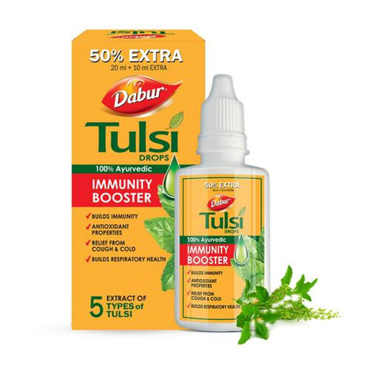 Tulsi Drops - 100% Ayurvedic Immunity Booster, Cough & Cold Relief, 5 Tulsi Extracts